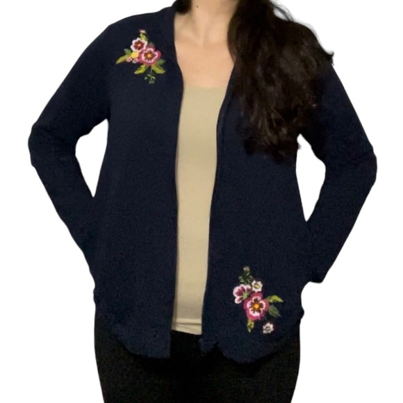 Penman’s Zip Up Sweater with floral embroidery - Picture 3 of 10